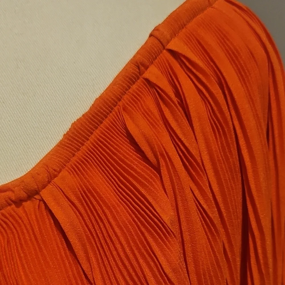 Elegant Orange Off-Shoulder Blouse - Picture 2 of 6